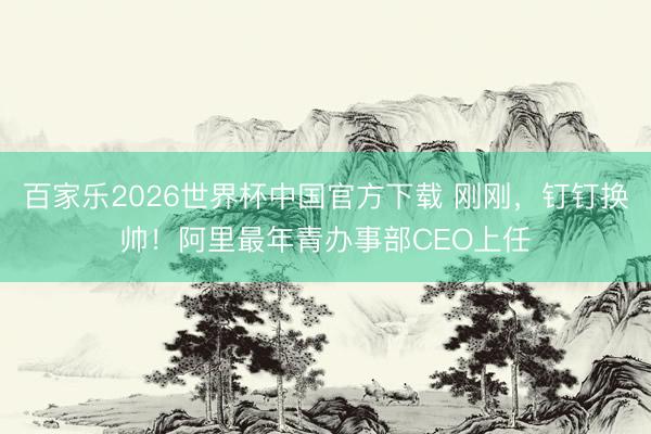 百家乐2026世界杯中国官方下载 刚刚，钉钉换帅！阿里最年青办事部CEO上任