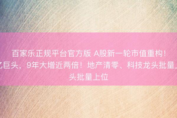 百家乐正规平台官方版 A股新一轮市值重构！千亿巨头，9年大增近两倍！地产清零、科技龙头批量上位