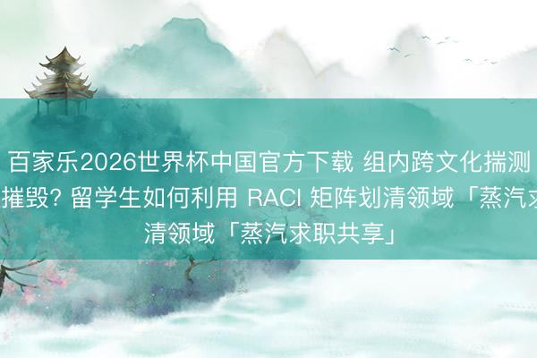 百家乐2026世界杯中国官方下载 组内跨文化揣测遇到利益摧毁? 留学生如何利用 RACI 矩阵划清领域「蒸汽求职共享」