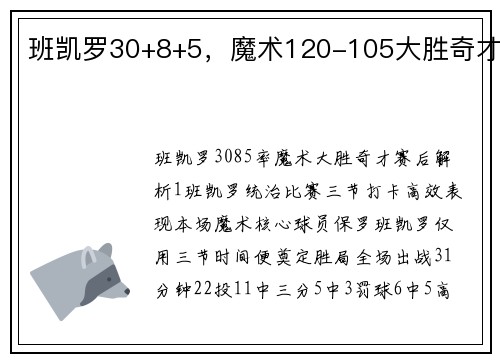 班凯罗30+8+5，魔术120-105大胜奇才